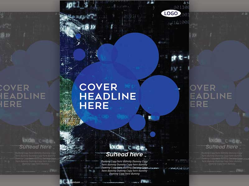 Blue Circle Cover Template
