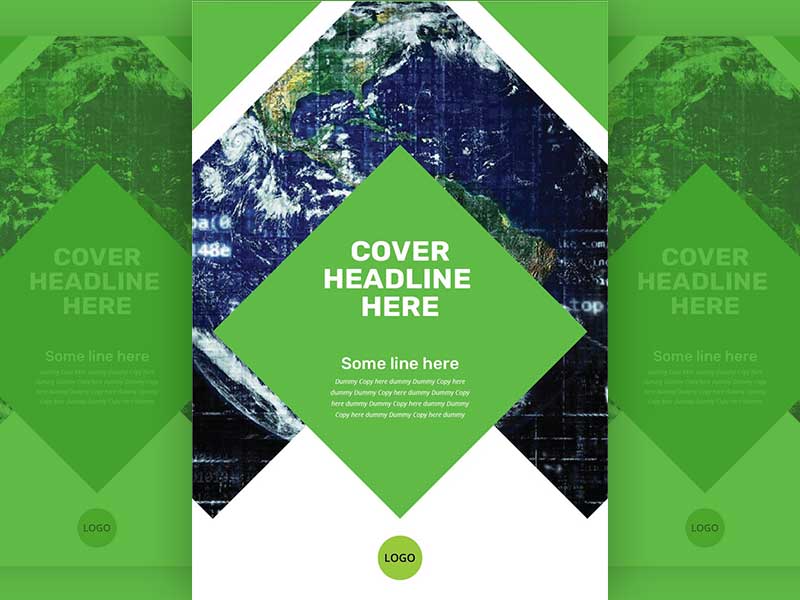 Green squared cover Template