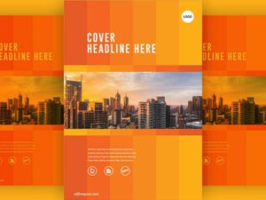 Orange strip brochure cover